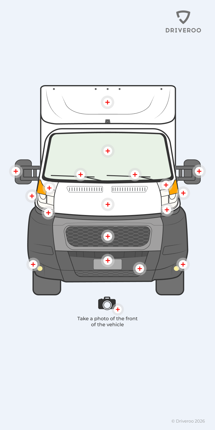 Van Daily Check screen: a service van with its inspection points marked